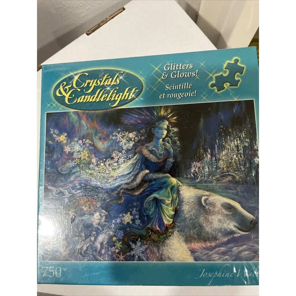 Crystals and Candlelight Glitter & Glow Sealed 750 Pc Puzzle Josephine Wall New